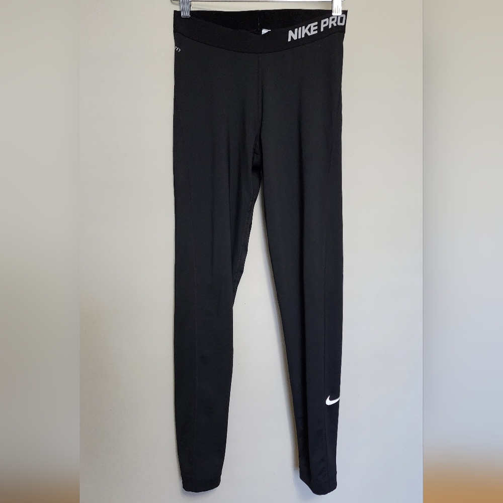 Nike Pro Women's Tights with White Logo Size Medium